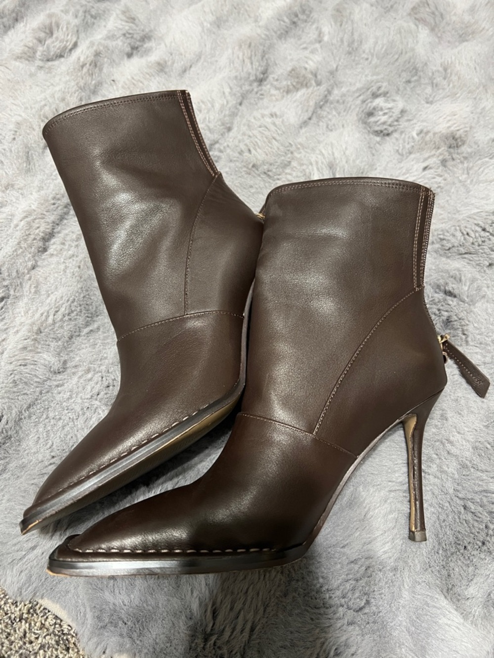Alias Mae Dark Brown Pointed Toe Stiletto Ankle Boots